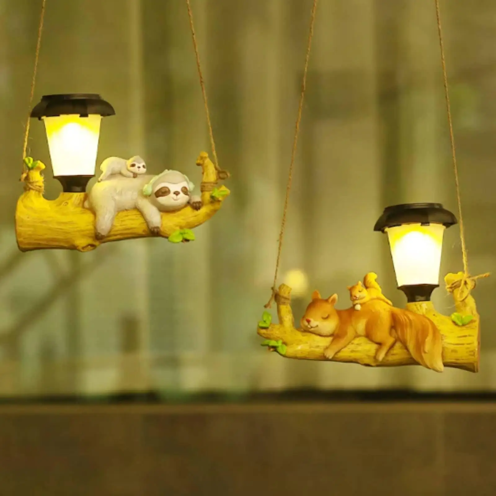 Resin Solar Outdoor Hanging Light Animal Motif Waterproof Garden Lamp for Yard Patio Decoration view 3