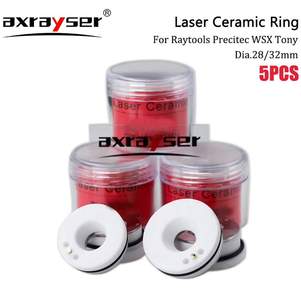 5pcs Raytools Fiber Laser Ceramic Ring D32&D28 For Bodor/Han's/HSG Brand Fiber Laser Cutting Machine Parts WSX/Precitec/BOCI