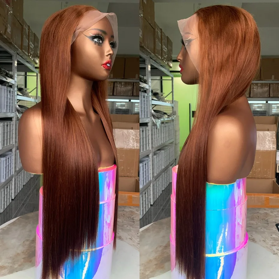 # 2 الملونة الشوكولاته براون شعر مستعار الشعر البشري 13x4 بوب شفاف بني داكن الدانتيل الجبهات الباروكات نسيج الشعر البشري جودة عالية 2025 #1