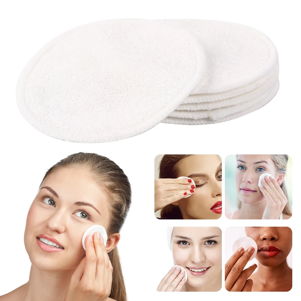 Bamboo Makeup Remover Pads Reusable Puff Washable Cotton Pads Face Cleansing Towel Make-up Pads Healthy Skin Care Tools