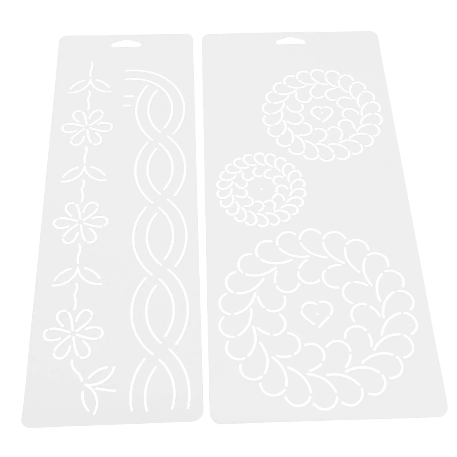 2Pcs Quilting Templates Plastic DIY Quilting Patterns for Cross Stitch Embroidery Patchwork Sewing Cutting Accessories
