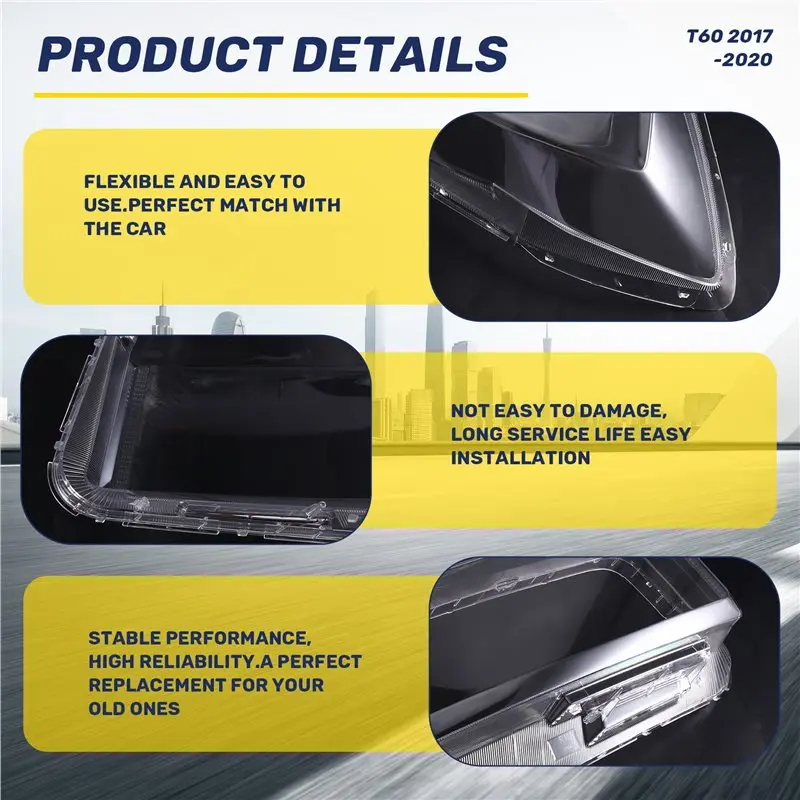 A82M-For Saic Maxus T60 2017-2020 Headlight Lens Cover Headlamp Shell Car Accessory Lampshade Transparent Shade Mask