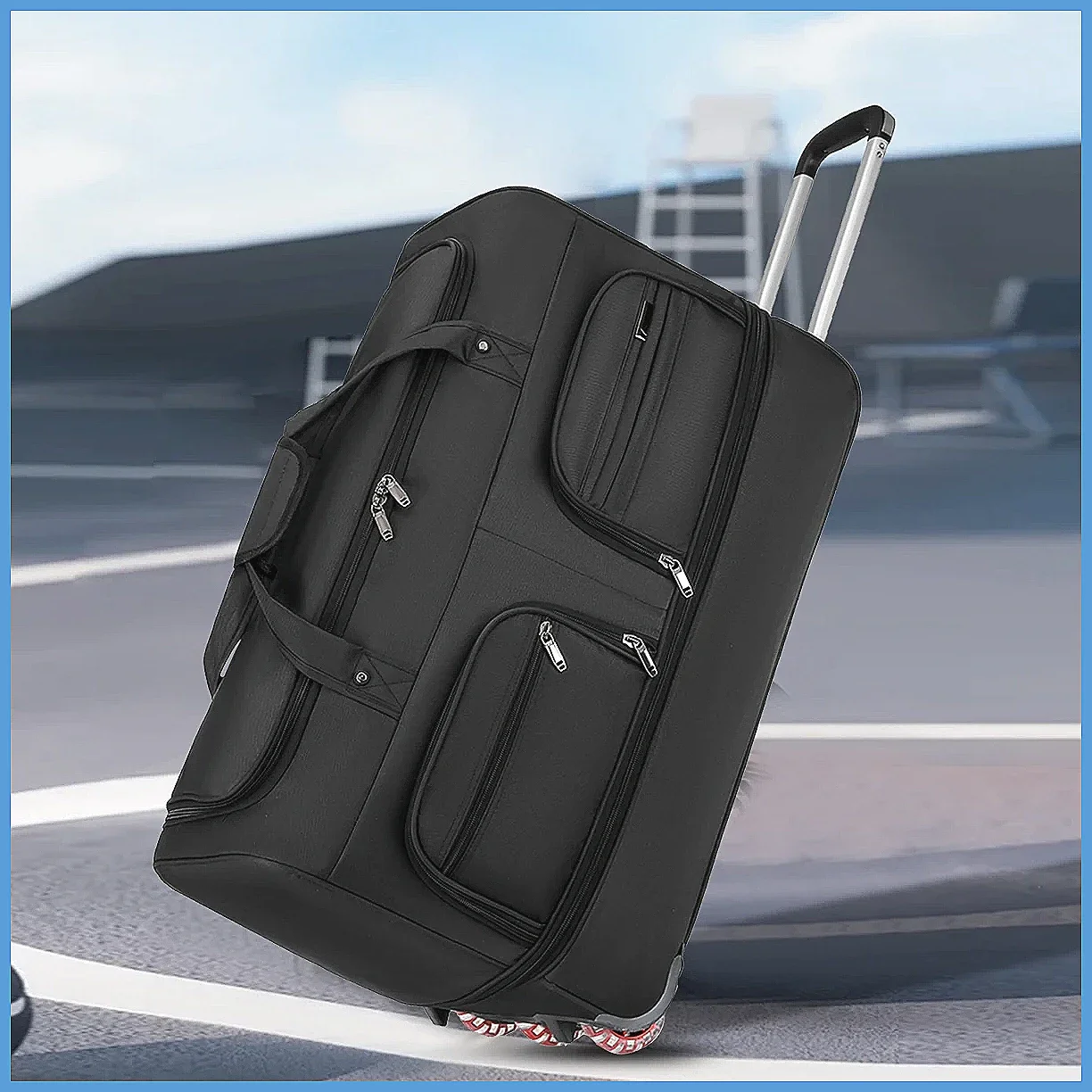 2026 Large Capacity Rolling Duffel Bag for Women & Men, Waterproof Travel Trolley Bag, Multi-Function Sports Luggage