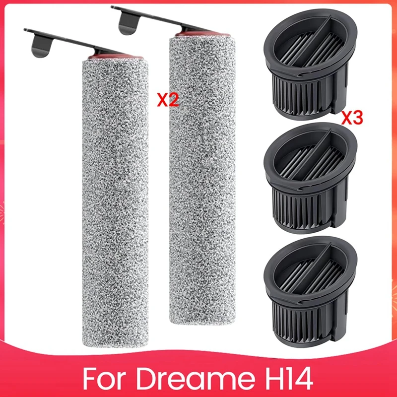 

ABSS-Accessory Set For Dreame H14 Wet And Dry Vacuum Cleaner Brush Rollers HEPA Filters
