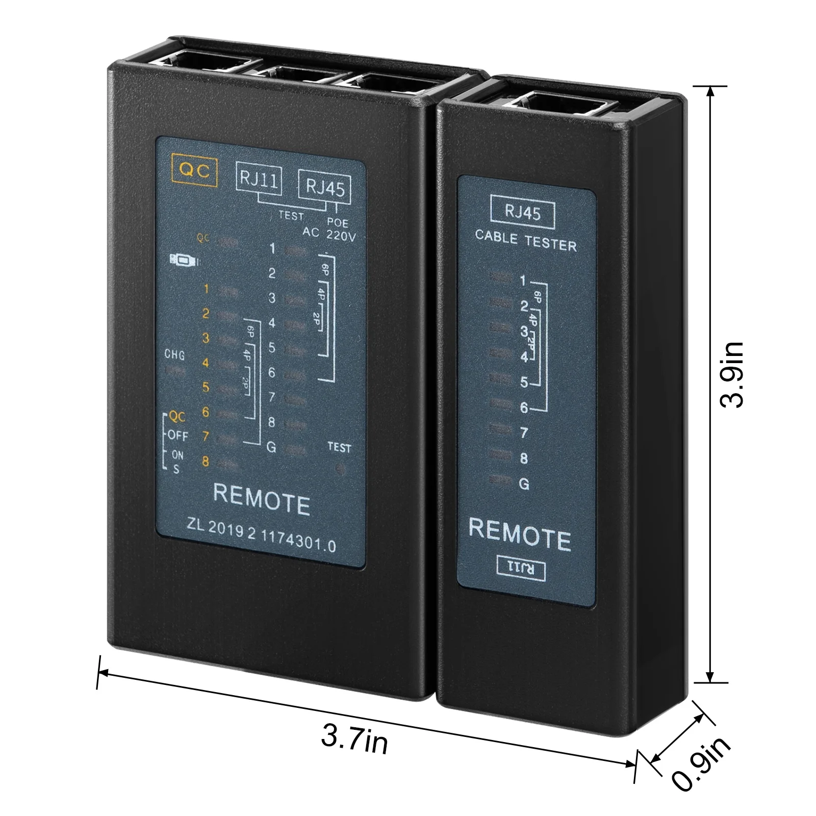 جهاز اختبار كابل شبكة ZoeRax مع كشف منفذ RJ45 أحادي الطرف لـ RJ45/11/12 اختبار كابل الرأس الواحد STP UTP (إصدار الشحن)
