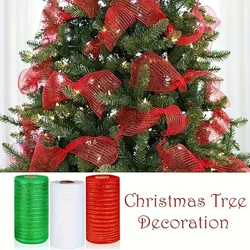 10Yards Christmas Decor Mesh Ribbon Christmas Decorations for Home Door Wreaths Flowers Garland Navidad Noel Gifts New Year 2025