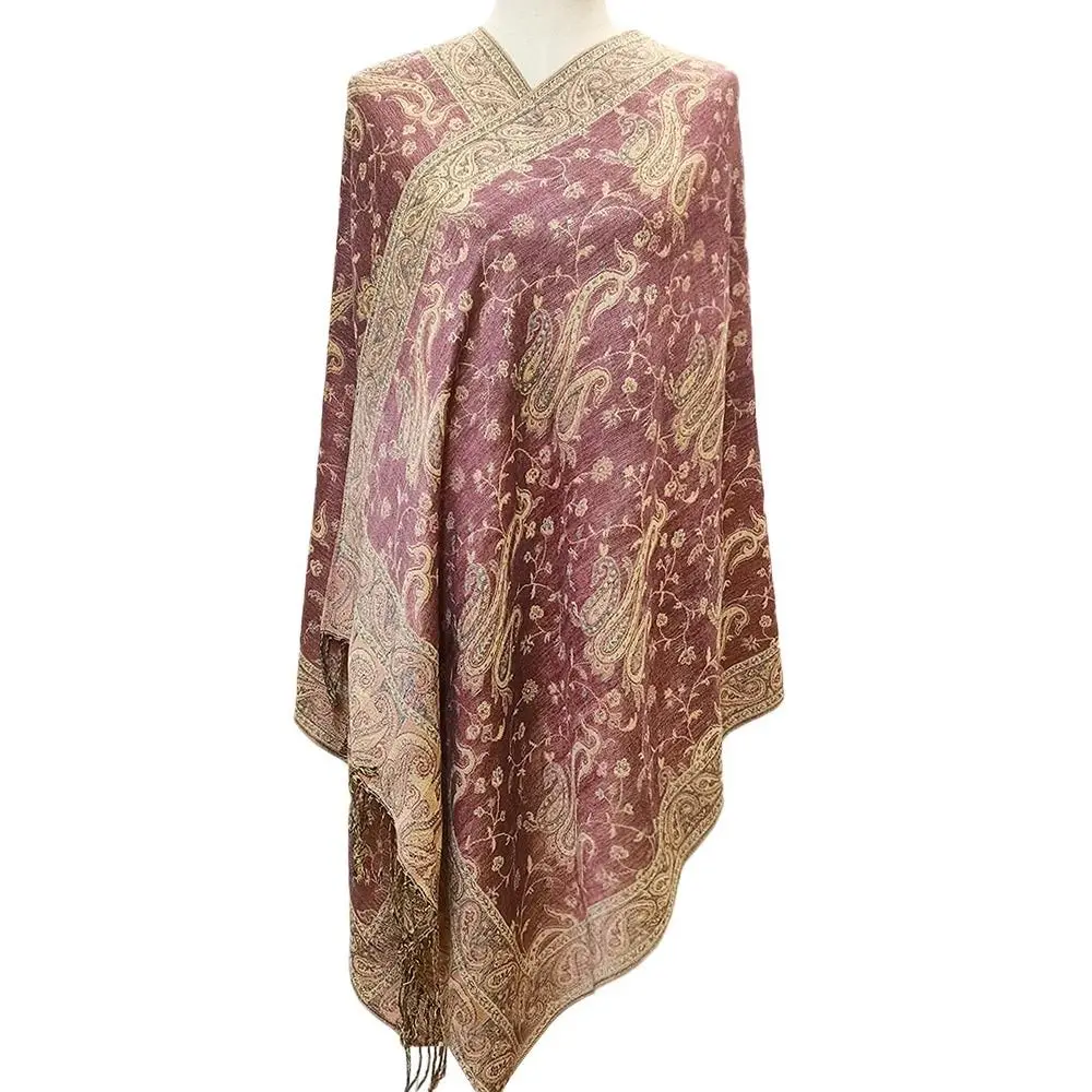 Fashion Paisley Long Scarf All-Match Tassel Pashmina Oversize Breathable Shawl Imitation Cashmere Sun-Resistant Long Scarf