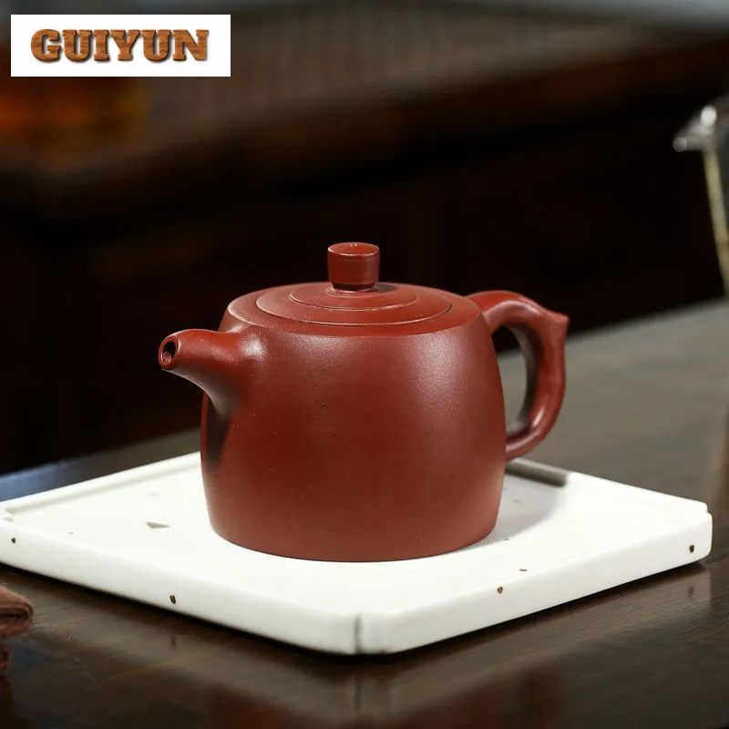 250ml Antique Yixing Purple Clay Teapots Handmade Well Curb Pot Raw Ore Dahongpao Mud Tea Making Kettle Zisha Tea Set Teaware 