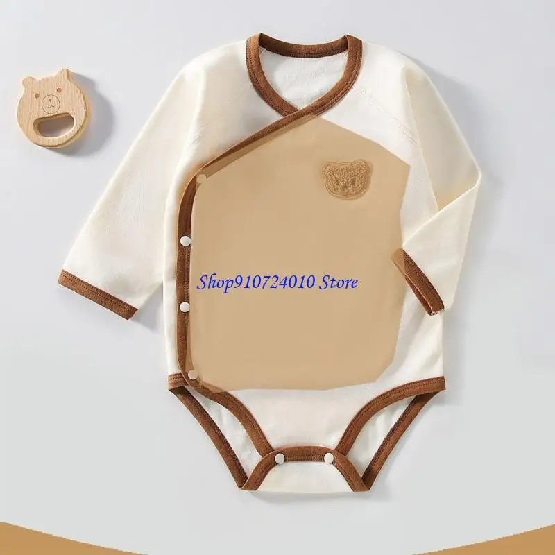 77HD Baby Clothes Romper Baby Boy Girls Newborn Clothes Kids Long Sleeve Cotton Overall Baby Newborn Overalls Side Opening