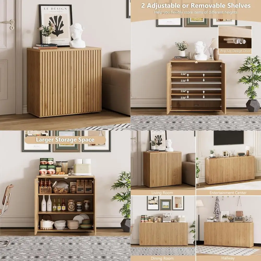 

Современный рифленый буфет с местом для хранения вещей, сервантом, Credenza, консольным столиком, кофейным баром, выдвижной дверью