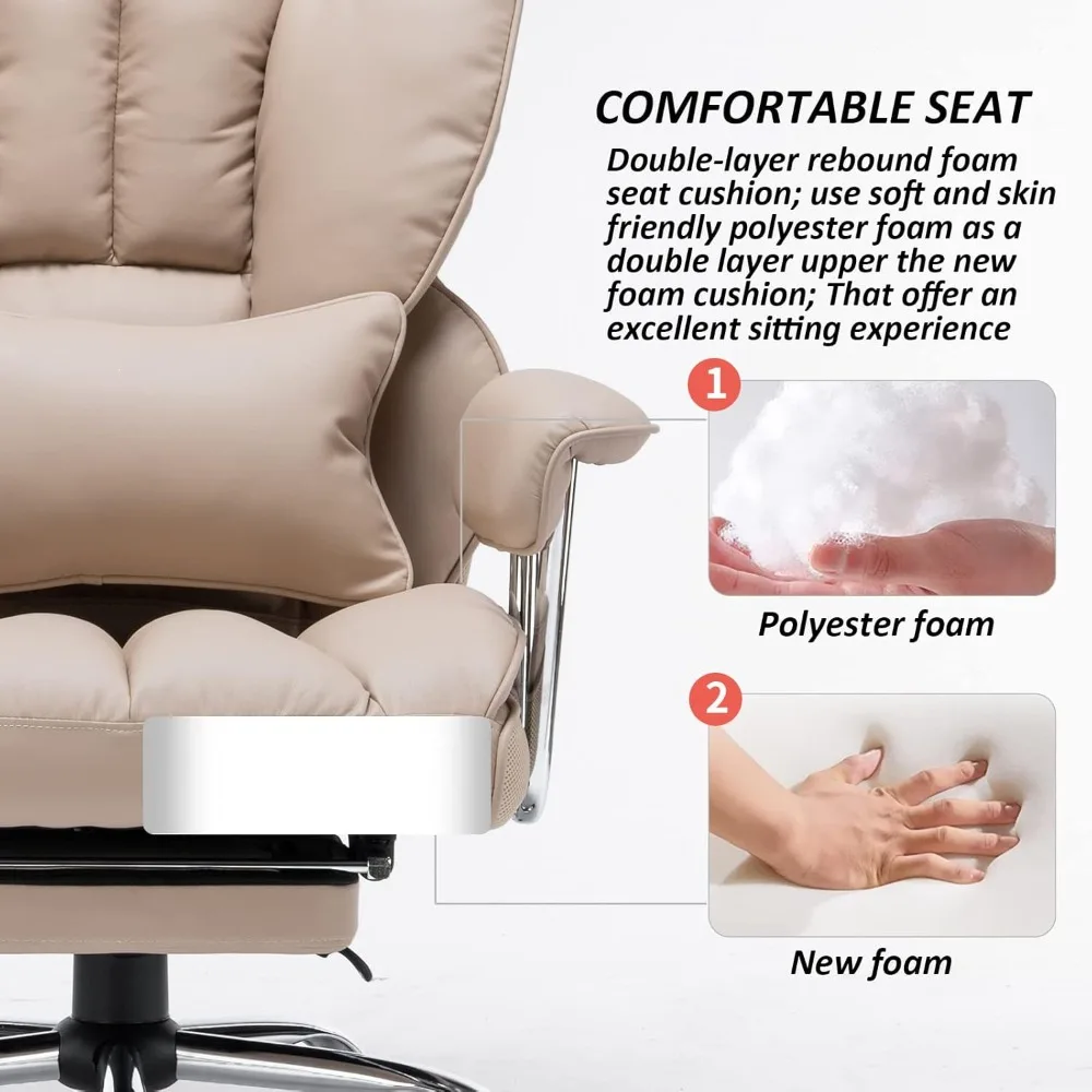 

Big and Tall Office Chair 400lbs – PU Leather Executive Office Chair with Lumbar Support & Leg Rest, - Hot Sale