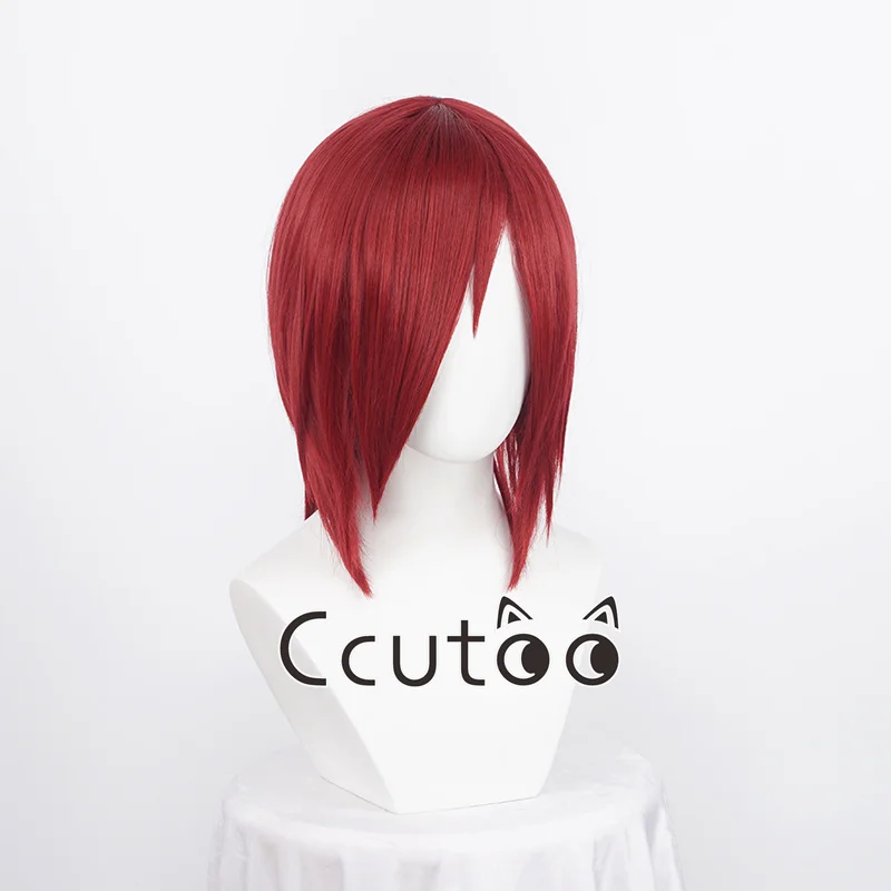 Uzumaki Nagato Wigs Anime Nagato Short Dark Red Synthetic Hair Cosplay Wigs + Wig Cap