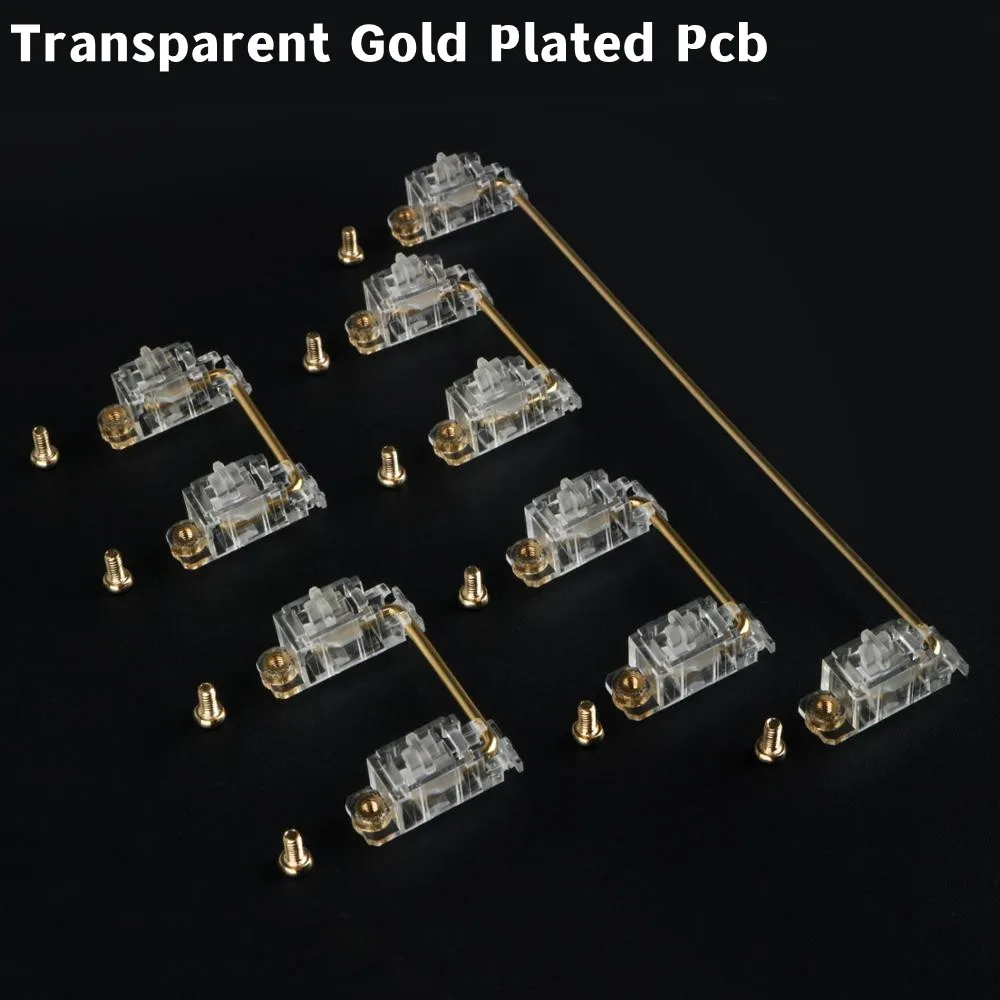 【Skyline】 Transparent Gold Plated Pcb screw in Stabilizer for Custom Mechanical Keyboard gh60 dz64 xd64 xd84 6.25x 2x 7x xd96