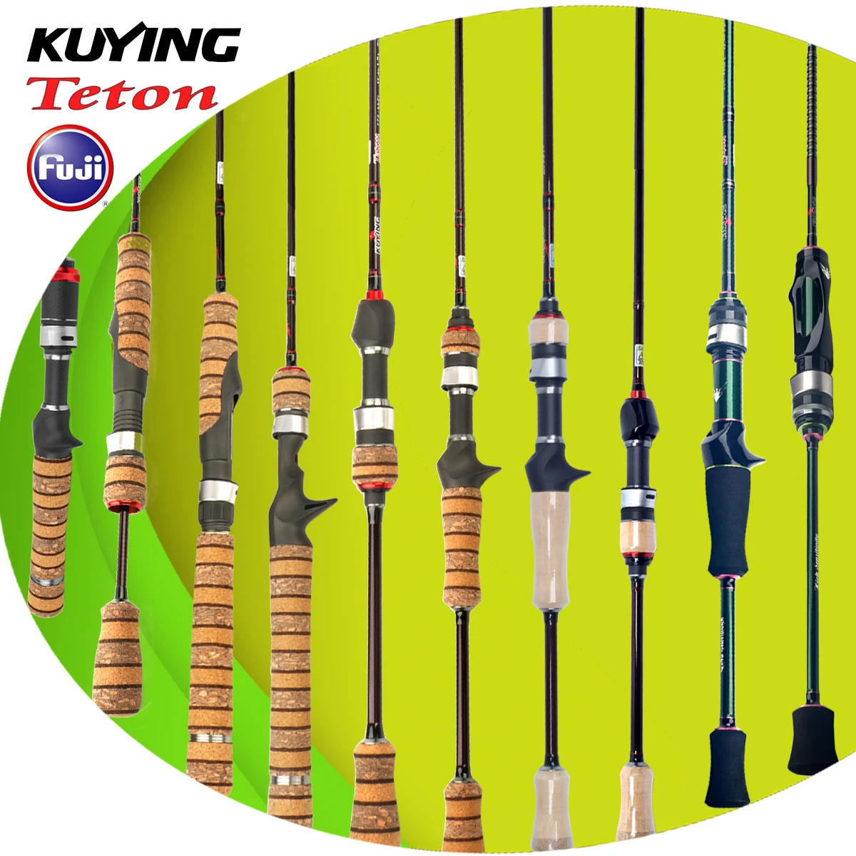 Wędka spinningowa/baitcastingowa KUYING TETON 5'2“-6'6” Ultra Light z włókna węglowego Toray i elementami FUJI do połowu pstrągów w rzece lub jeziorze