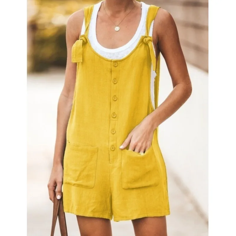 2025 Summer Women Long Jumpsuit Solid Color Casual Loose Thin Size Sleeveless Straps Wide Leg Women Suspender Loose Jumpsuit