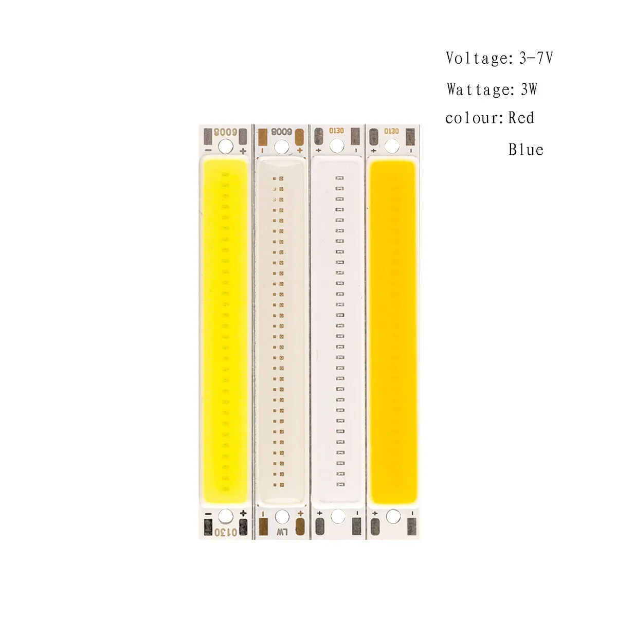 60x8mm 3W DC 3V 6V LED Chip On Board Bar Light Source Lamp for DIY Bicycle Working lamp