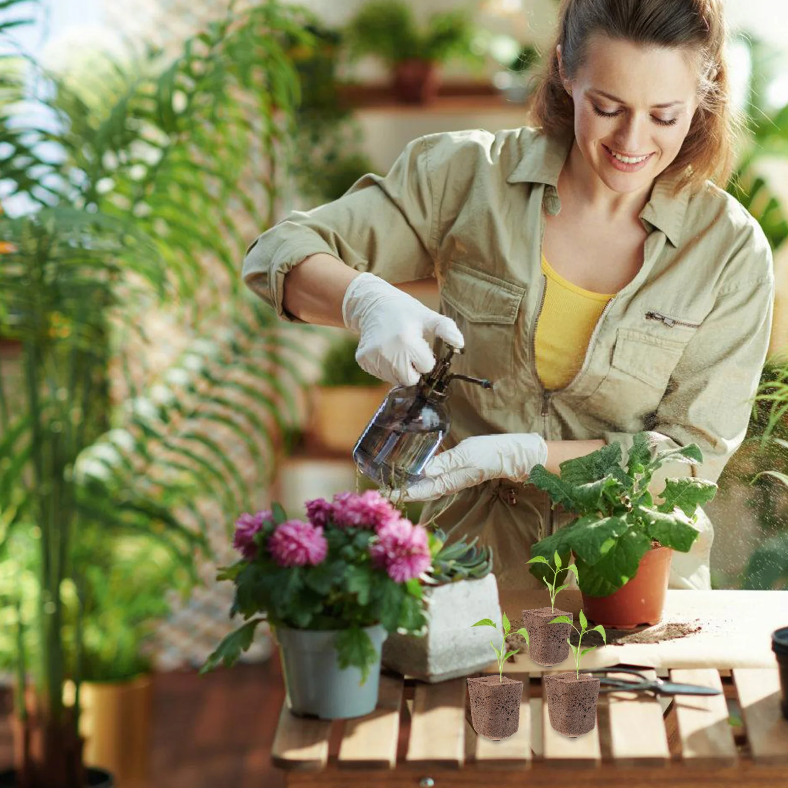 

40 шт., стартовые блоки для беспочвенного выращивания, средние для выращивания растений, гидропоники, садовые принадлежности, блоки для питательных веществ