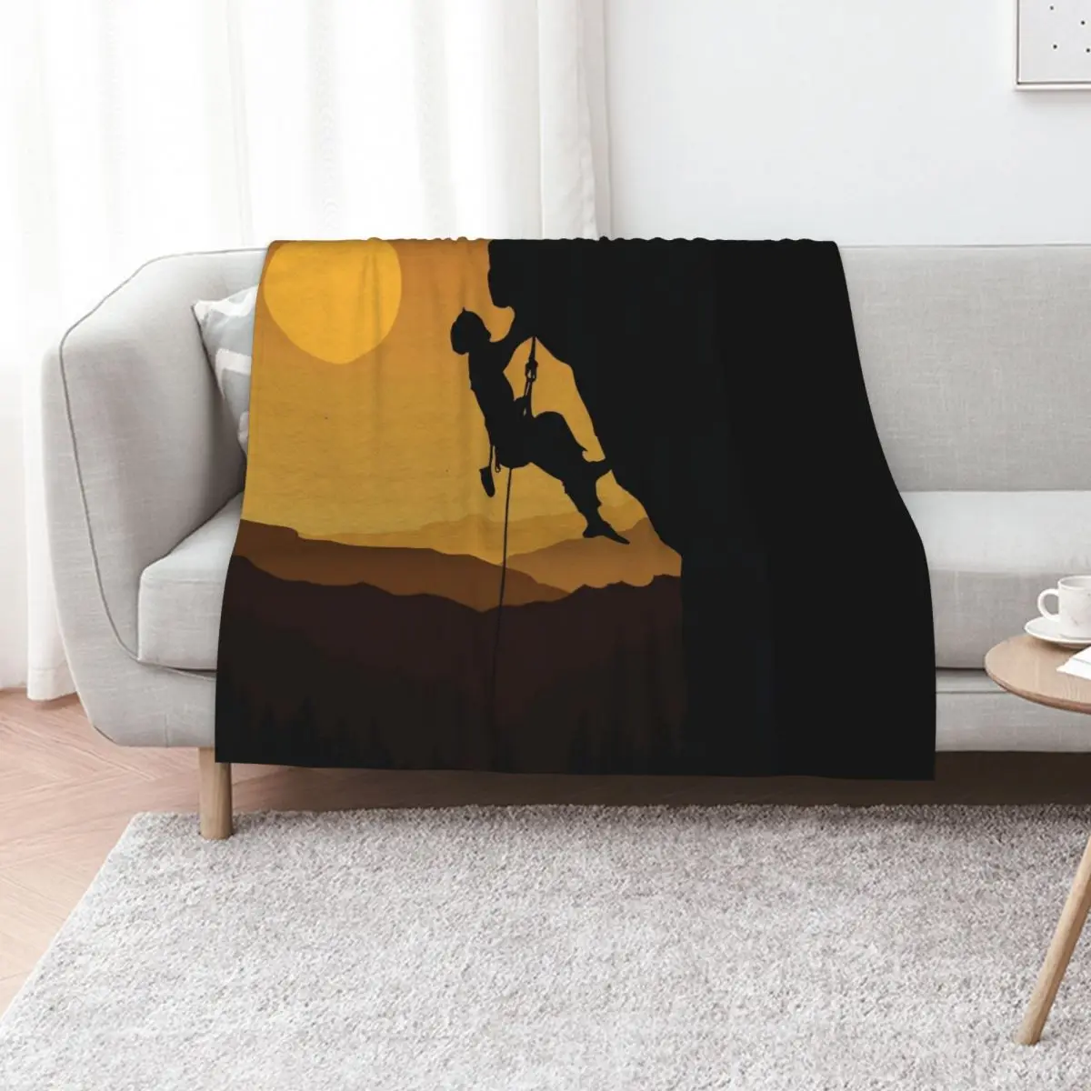 Retro Rock Climbing Bouldering 80s Mountain Rock Climber Throw Blanket Hairy decorative For Baby Travel Warm Beach Blankets