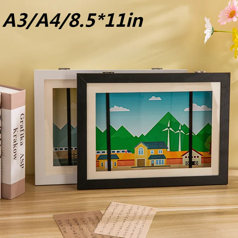 A3/A4/ US Standard 8.5 * 11in Children Magnetic Art Frame Front Open Changeable Kids Drawing Photo Display Home Decor