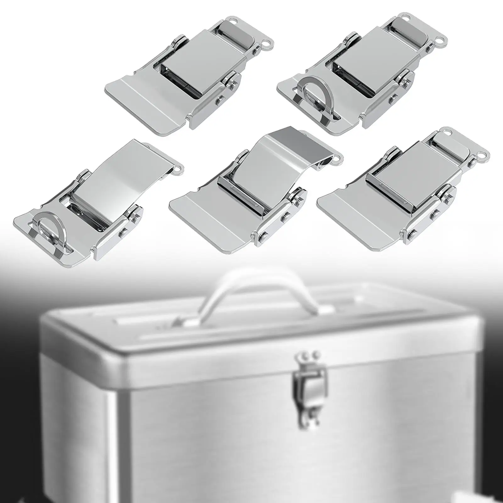 Stainless Steel Box Buckle Practical Tool Box Latch Toggle Box Lock Latch for Suitcase Wooden Cabinet Trinket Box Home Workplace