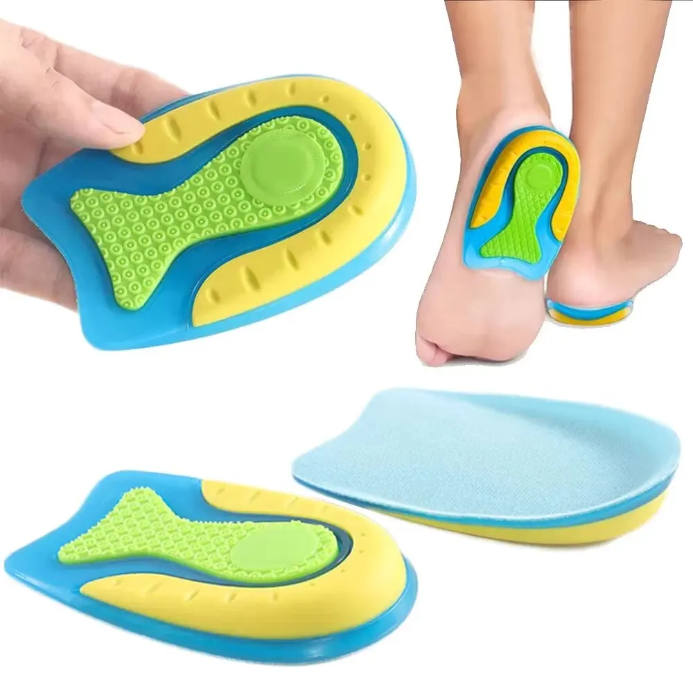 Silicone Gel Shoe Insoles Heel Cup Cushion for Heel Spurs Plantar Fascitis Pain Relief Height Inserts for Comfortable Walking