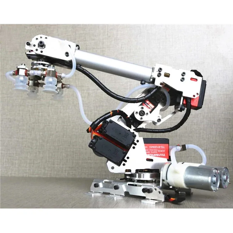 Robo-tic Arm Metal Aluminum Alloy Industrial Ro-bot Model Six-axis Ro-bot Dual Servo Drive Air Pump R-obotic Arm