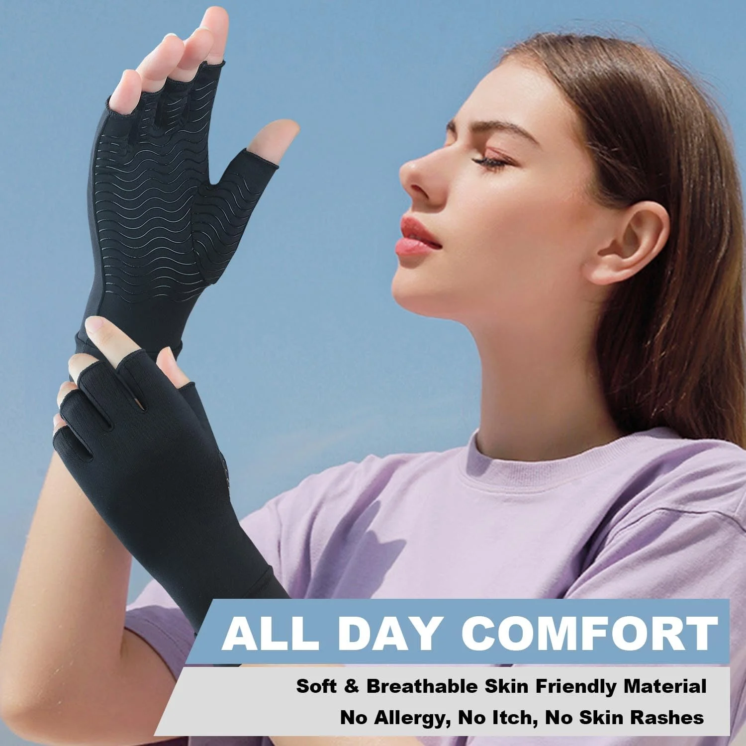 

Arthritis Gloves for Men and Women, Hand Support, Wrist Brace for Swelling, Fingerless Gloves, Carpal Tunnel Pain, 1Pair
