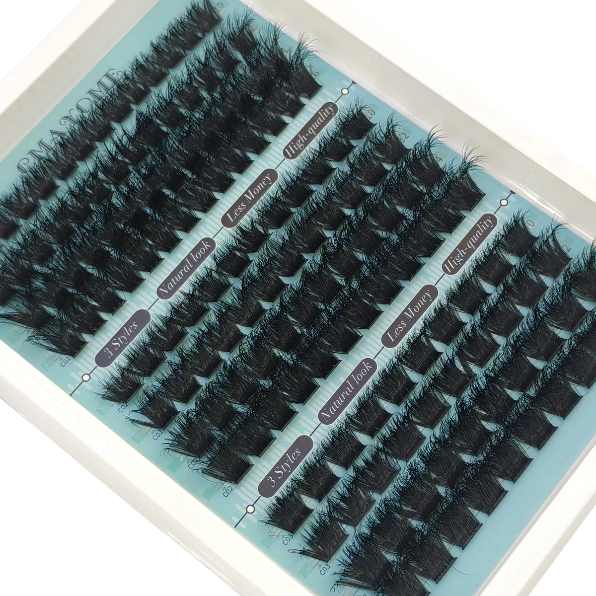 3-IN-1 Flauschige Einzel-Wimpernbüschel 60-80P, 120-200P Wimpernspitzen für untere Wimpern, wiederverwendbare DIY-Wimpernverlängerung im Manga-Stil – Detail 9