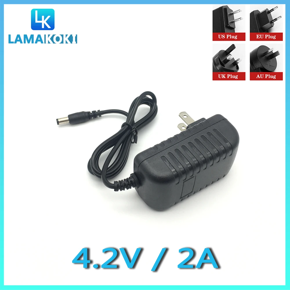 4.2V 2A Flashlight Charger 4.2V 2000MA Lithium Ion Battery Charger DC 5.5 * 2.1MM