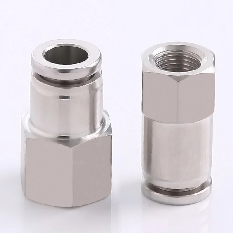 ข้อต่อเร็วสแตนเลส 304 แบบเกลียวใน 8 มม. สำหรับท่อขนาด 6 มม.