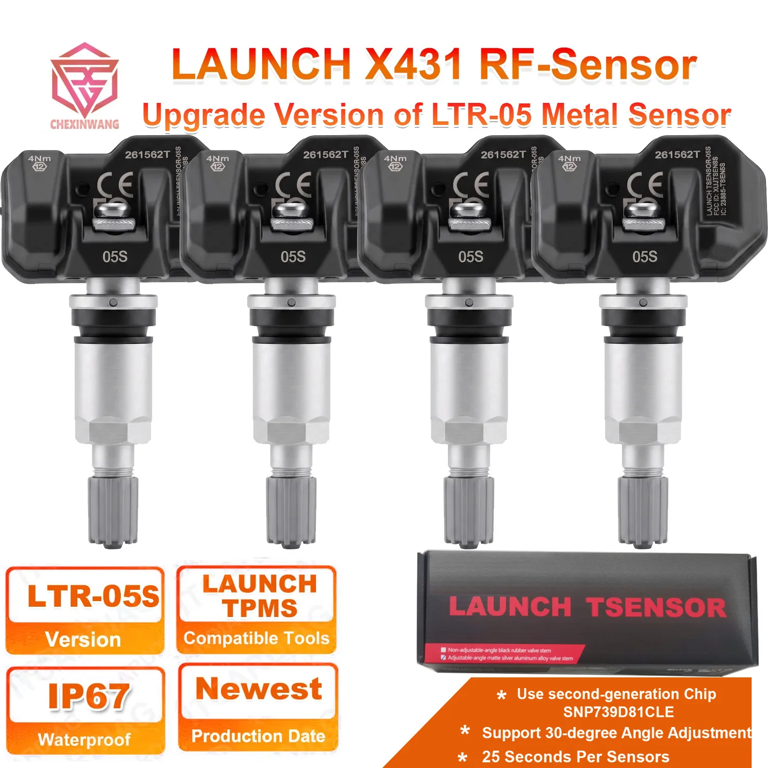 

LAUNCH X431 TSENSOR 5S RF-Sensor 315/433MHz 2In1 TPMS Sensor Car Tire Repair Tools Work with LAUNCH TSGUN I-TPMS CRT501 CRT5011E