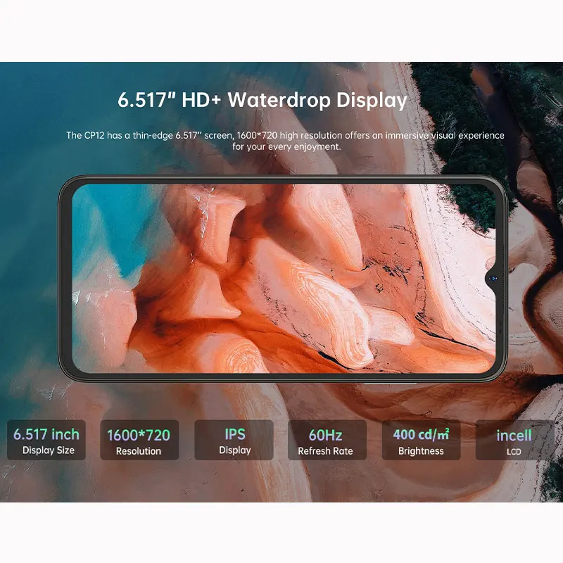 Teléfono Inteligente coolpad CP12 versión Global, pantalla antigotas de 6.517 pulgadas, procesador Octa Core, batería de 4500mAh, cámara principal de 13MP