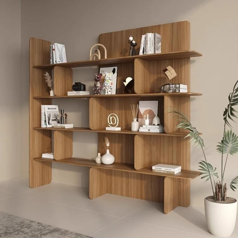 

Modern Chinese TV Background Wall Mural Simple Bookcase Floor Bookcase Storage Bookshelf Removable