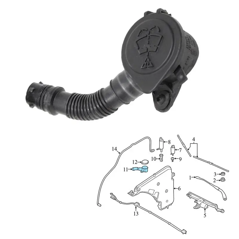 For BMW 3 Series F35 320Li 328Li 335Li 12-14 Car Windshield Washer Fluid Reservoir Filler Neck 61667241664 Filler Cap-Boom