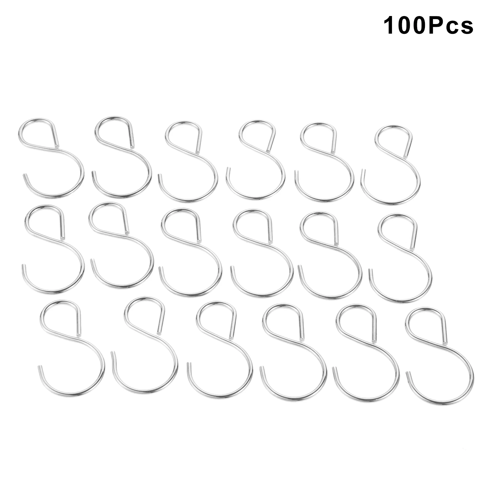 

100pcs Silver Iron S-Hooks Furniture Accessories for Hanging Flowers Photos Tablewares Ornaments Clothes Towel Belt Jewelry