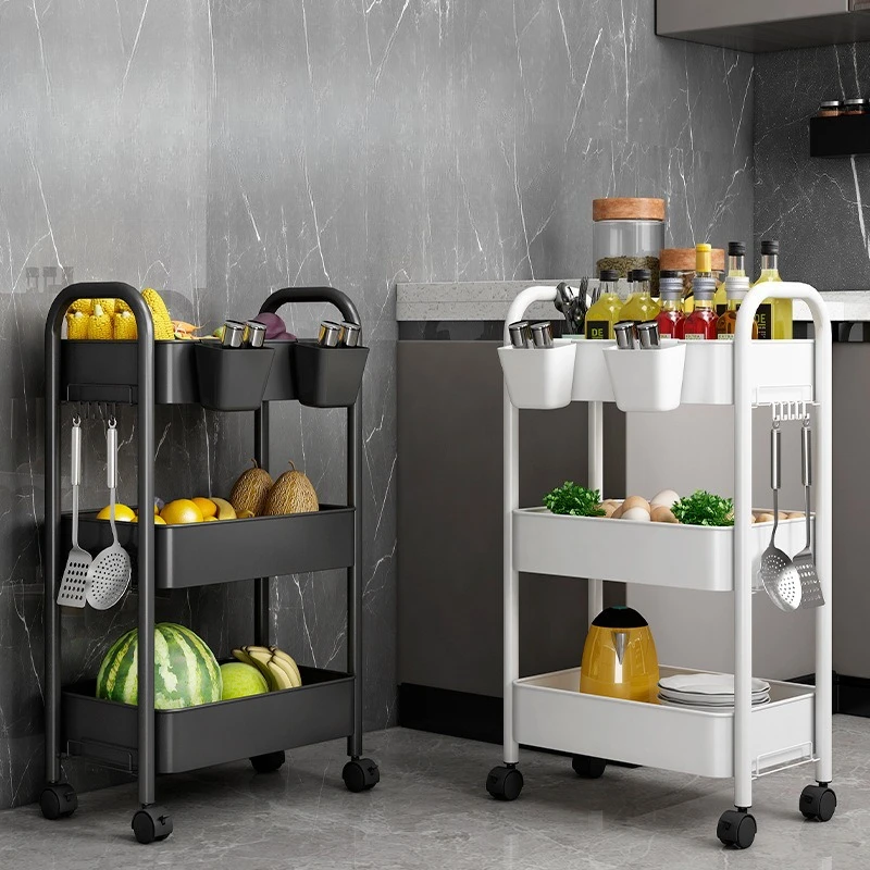Removable Storage Trolley Rack, Kitchen Snack Storage Rack, Hair Trolley, Universal Wheel Tool Cart