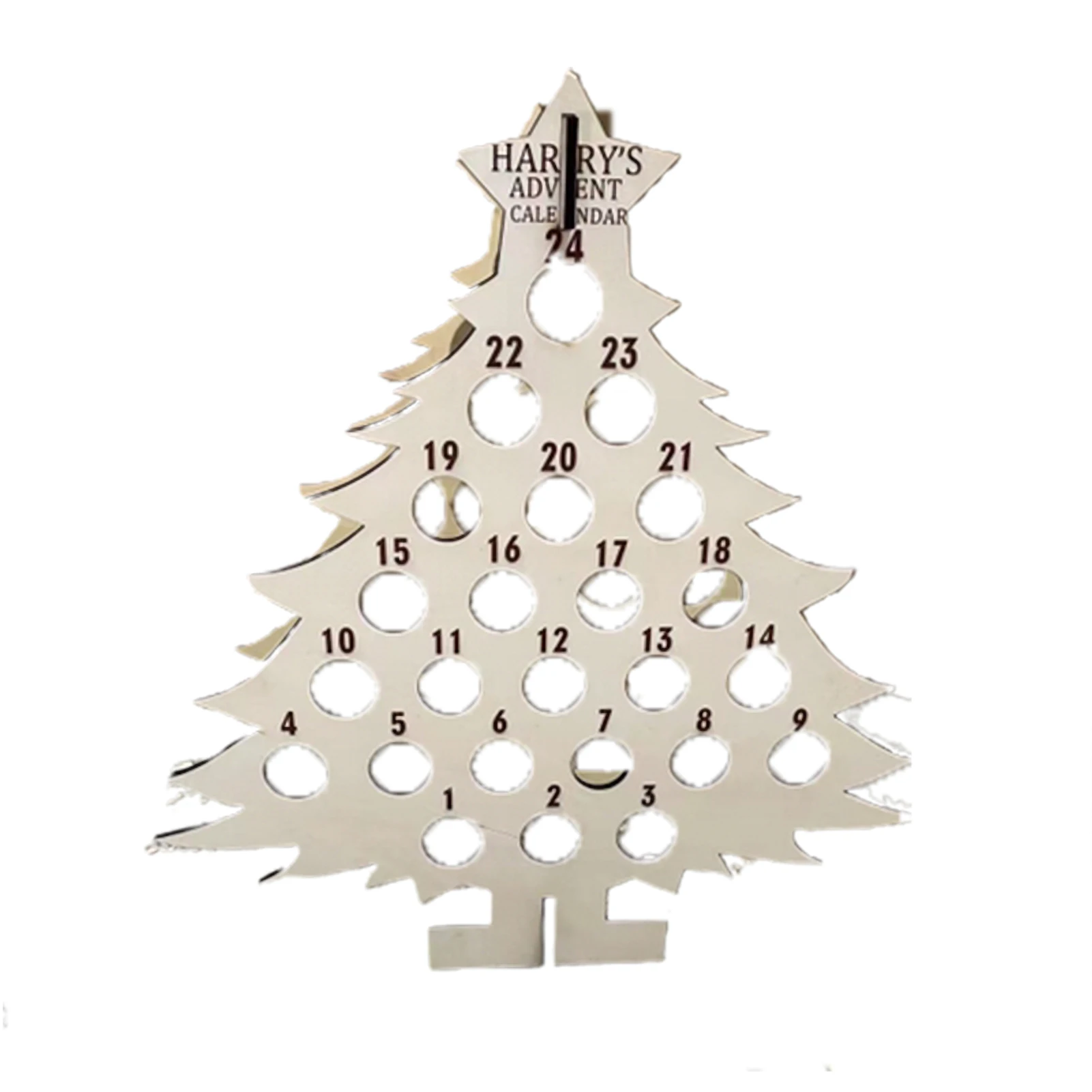 Christmas Wine Holder Wooden Wine Bottle Stand Advent Calendar Count Down Drinks Display Rack Seasonal Decor