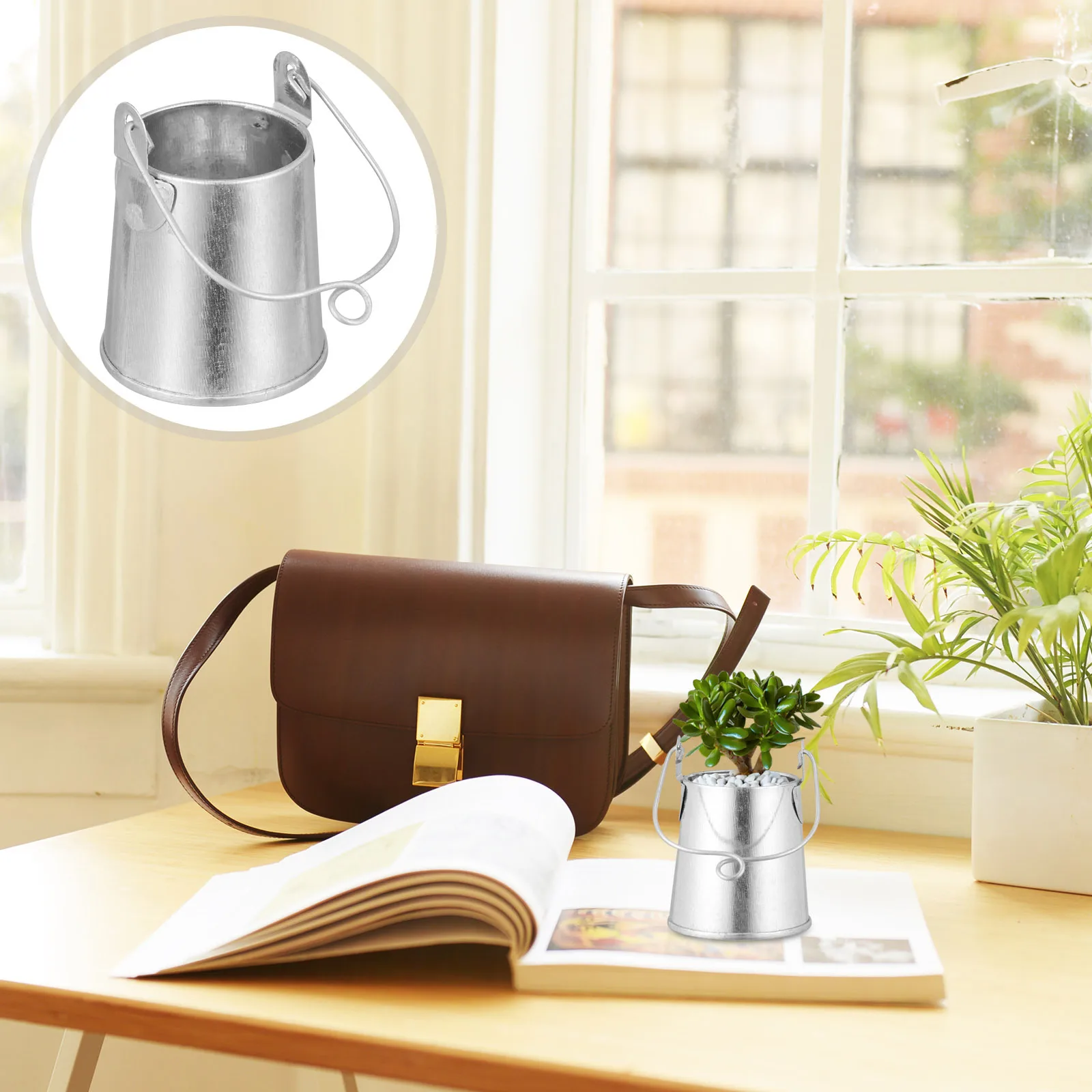 

3Pcs Vintage Iron Art Flower Vase Creative Design Decorative Planter for Home Office Bedroom Living Room Garden