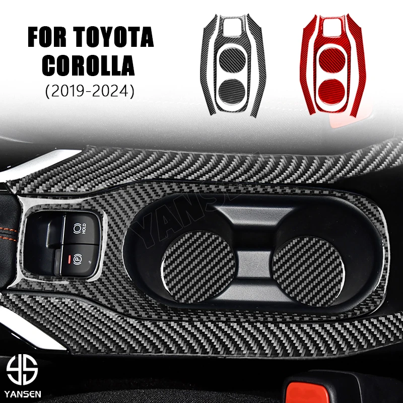 

Car Water Cup Frame Decor Strip Panel Decoration Carbon Fiber Cover Sticker For Toyota Corolla 2019 2020 2021 2022 2023 2024
