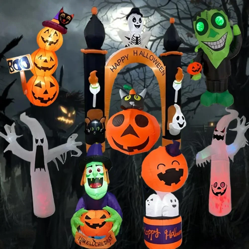 

Хэллоуин надувная модель Grim Reaper Spooky Ghost Decor 1,8 м/6 футов с фотовспышкой уличный двор Декор домашний сад фестиваль