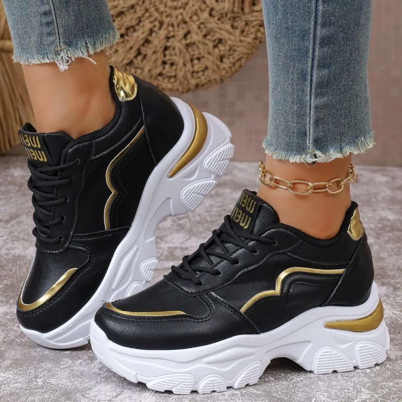 

Весна 2026, новая женская модная вулканизированная обувь с круглым носком, модная дизайнерская обувь на шнуровке для прогулок на открытом воздухе с низким берцем, большие размеры