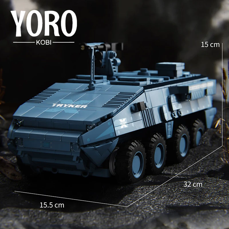 Army Stryker Armored Car MOC Building Blocks Military Main Battle Tank Bricks Model WW2 Panther 3D Toys Adult Children Gifts NEW