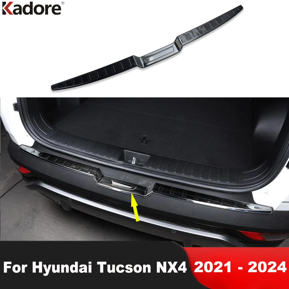 

Накладка на задний бампер багажника для Hyundai Tucson NX4 2021 2022 2023 2024, стальная накладка на порог багажника автомобиля, аксессуары