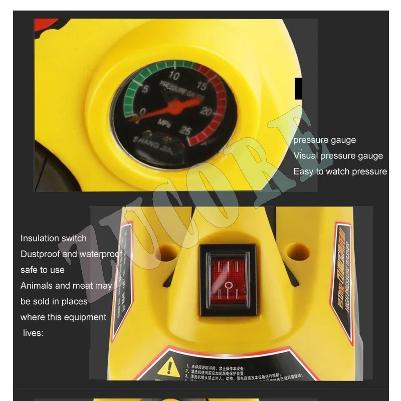 Lavadora de coche con regulación de presión, pistola de agua de 220V, máquina de limpieza de alta potencia, cepillo de agarre, bomba de agua, artefacto de lavado de coches portátil