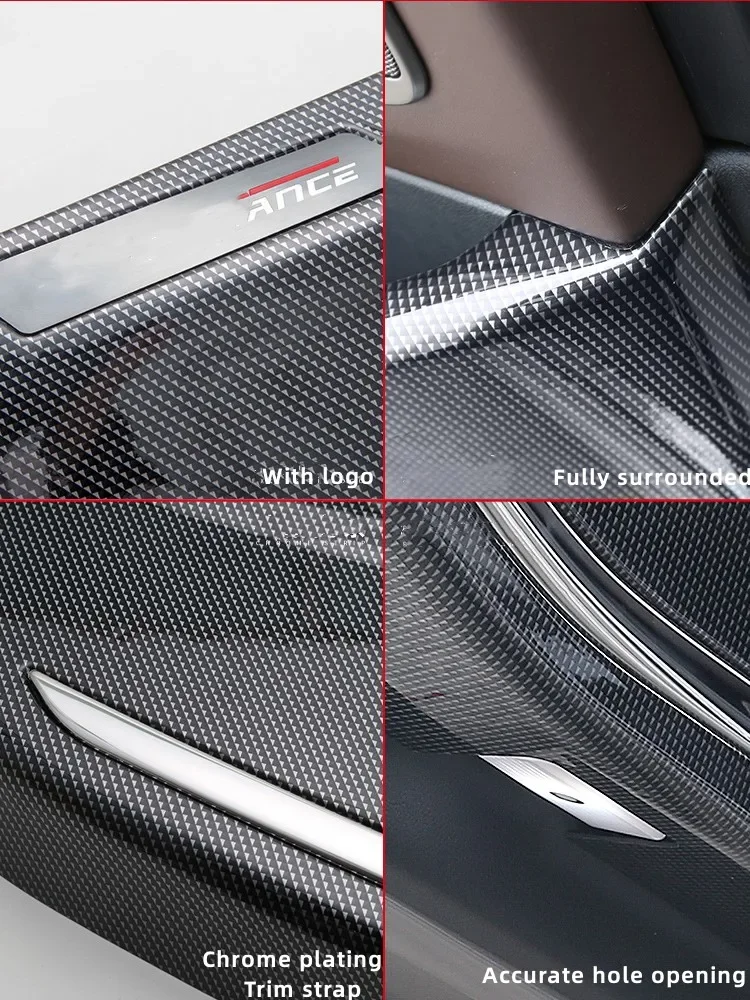 For BMW 3 5 Series G20 G21 G28 G30 G38 X3 X4 X5 2019-2025 Car Door Anti Kick Plate ABS Carbon Fiber Car Door Protective Sticker