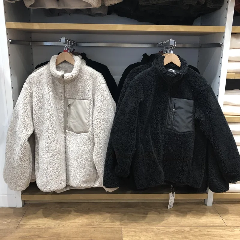 

ex Повседневная ветрозащитная куртка с воротником-стойкой Fce на подкладке, свободная верхняя одежда, длинное теплое молодежное пальто модного цвета