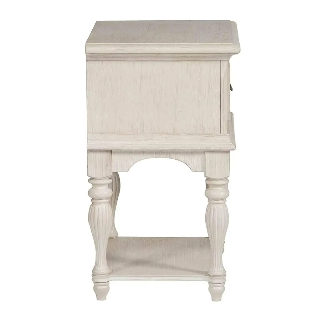 Table de nuit industrielle Leg, W24 X D17 X H30, blanc