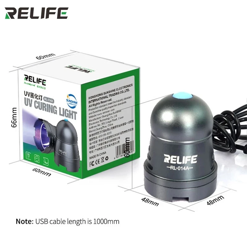 RELIFE RL-014A UV Curing โคมไฟ USB LED T6 Fast กาวน้ำมันสีเขียวสีม่วงโทรศัพท์ซ่อมเมนบอร์ดโคมไฟ