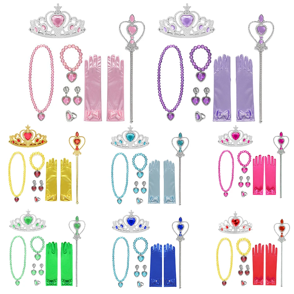 Dziewczyny Cosplay Elsa Anna księżniczka korona magiczna różdżka kostium z pałąkiem na głowę Party Rhinestone opaski do włosów dla dzieci opaska do włosów prezenty zabawki