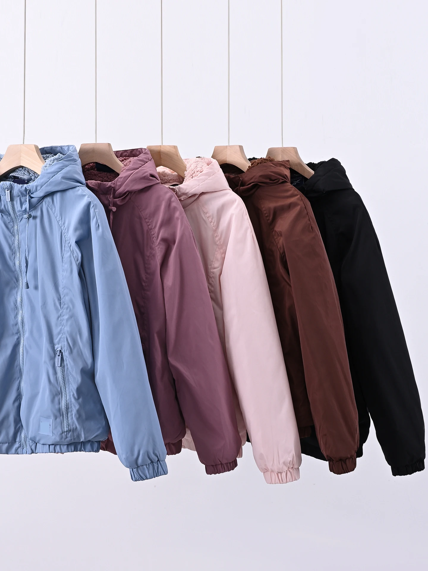 Thickened Fleece Outdoor Sportswear Cotton Jacket Women's Autumn Winter Hooded Coat Windproof Waterproof Regular Fit Long Sleeve